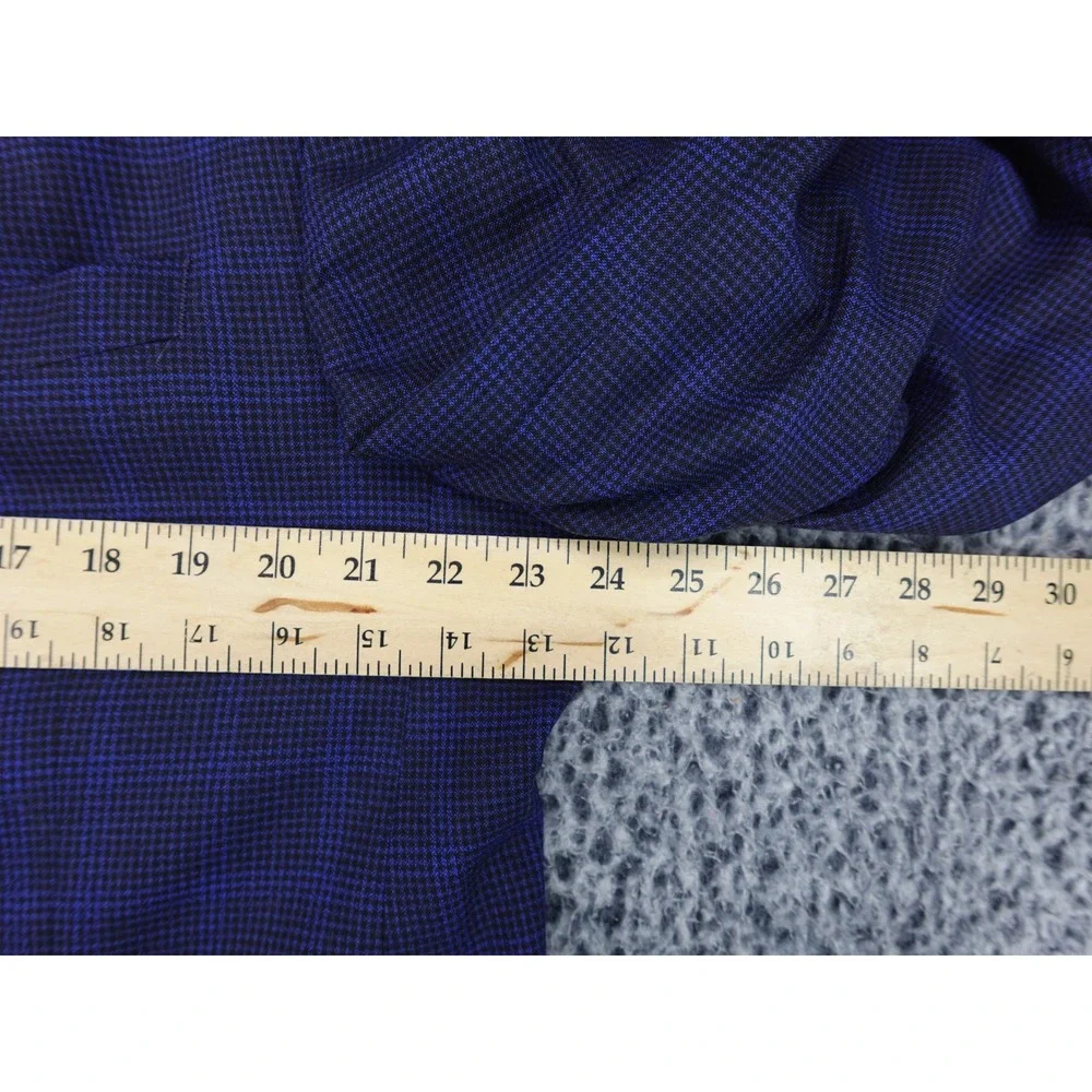 Peter Millar Sport Coat Mens 46R Navy Blue Purple Check Blazer Excellent Canada